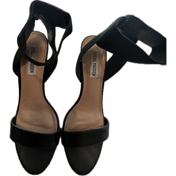 Steve Madden Raina black elastic ankle strap heels - Picture 5 of 8